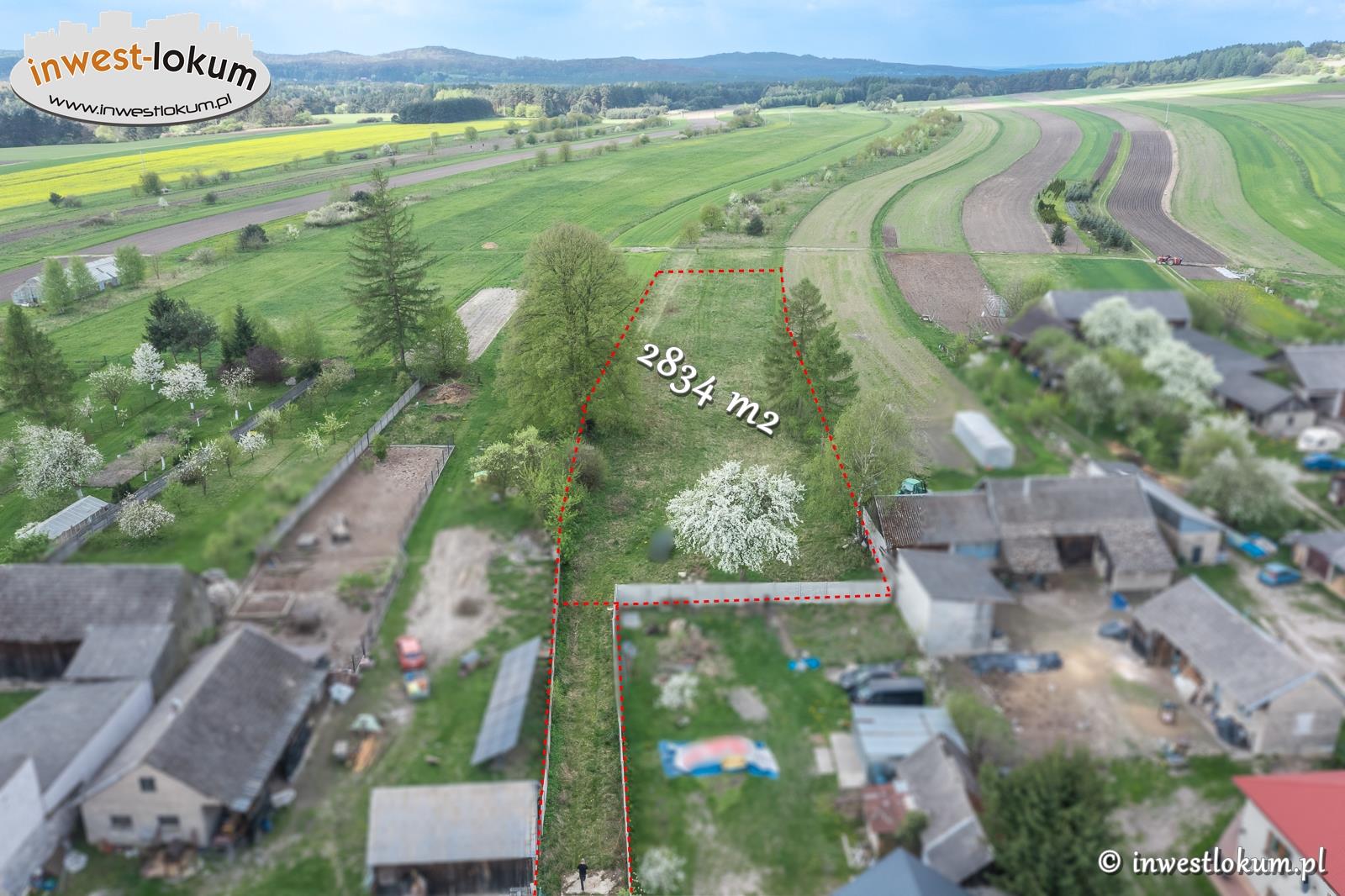 Działka budowlana 2 834 m², Chrząstowice