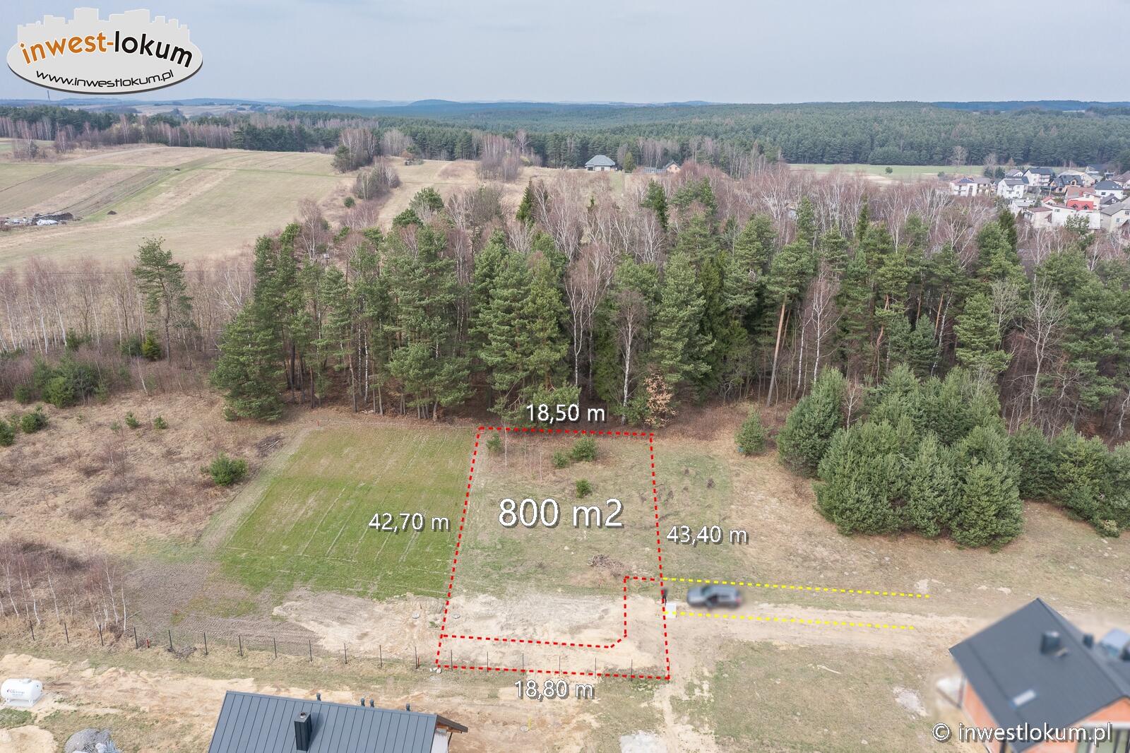 Działka budowlana 800 m², Zawada