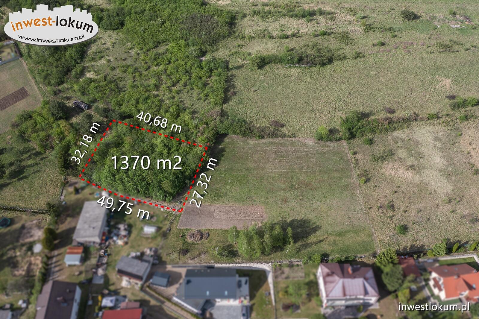 Działka budowlana 1 370 m², Olewin
