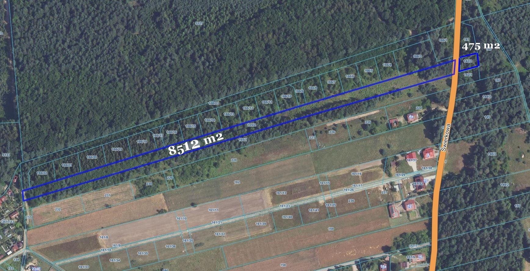 Działka budowlana 8 987 m², Sieniczno