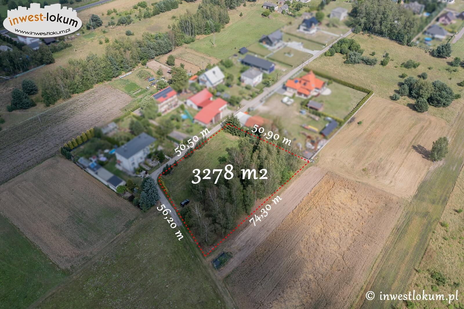 Działka budowlana 3 278 m², Ryczówek