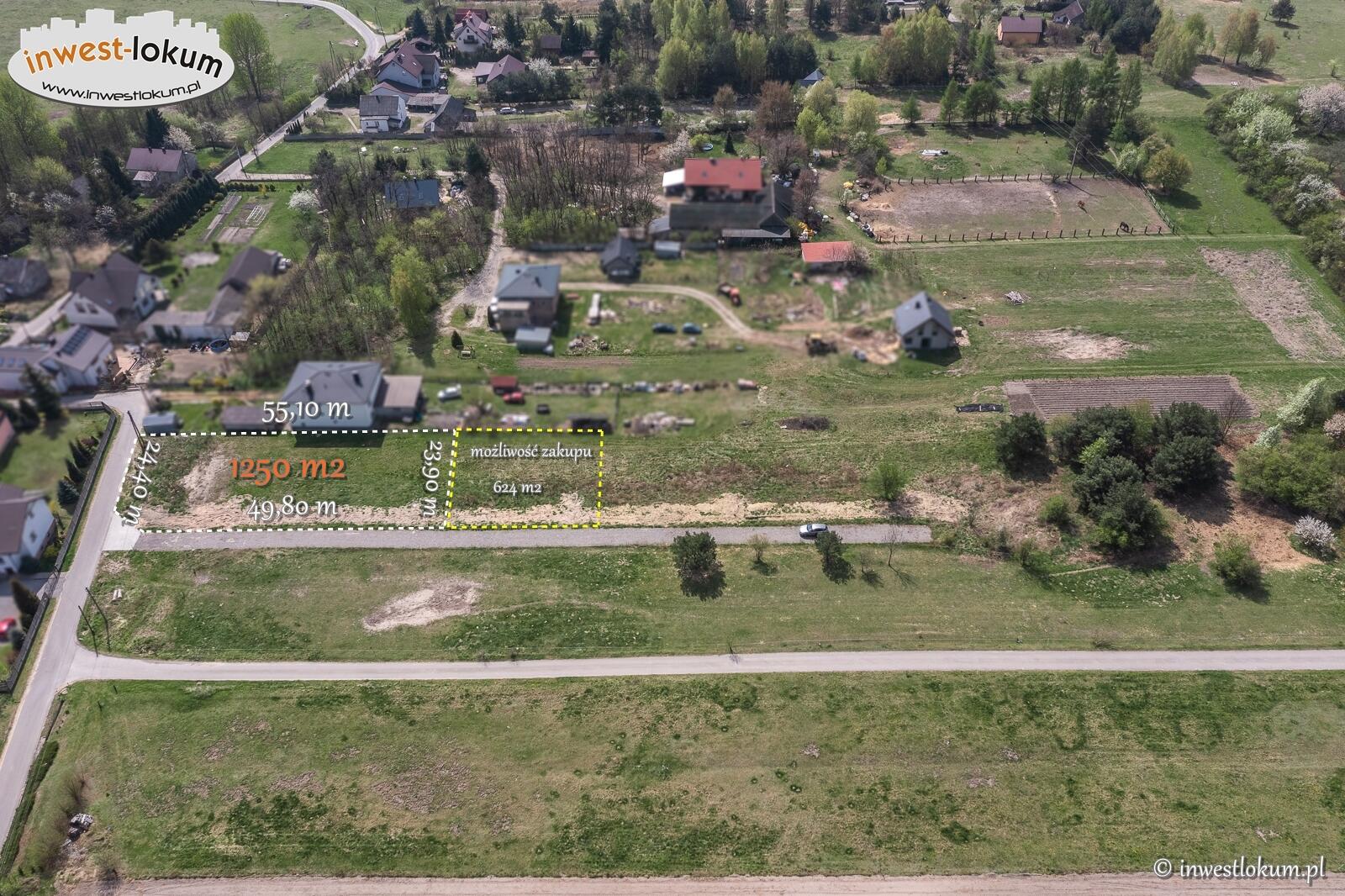 Działka budowlana 1 250 m², Ryczówek