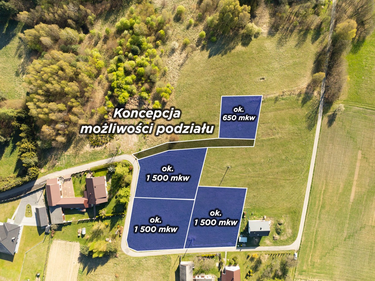 Działka budowlana 650 m², Domaniewice