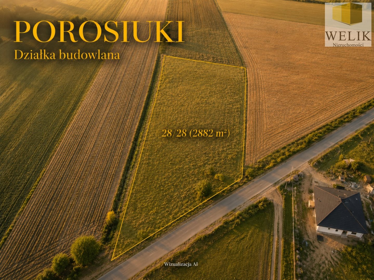 Działka budowlana 2 882 m², Porosiuki