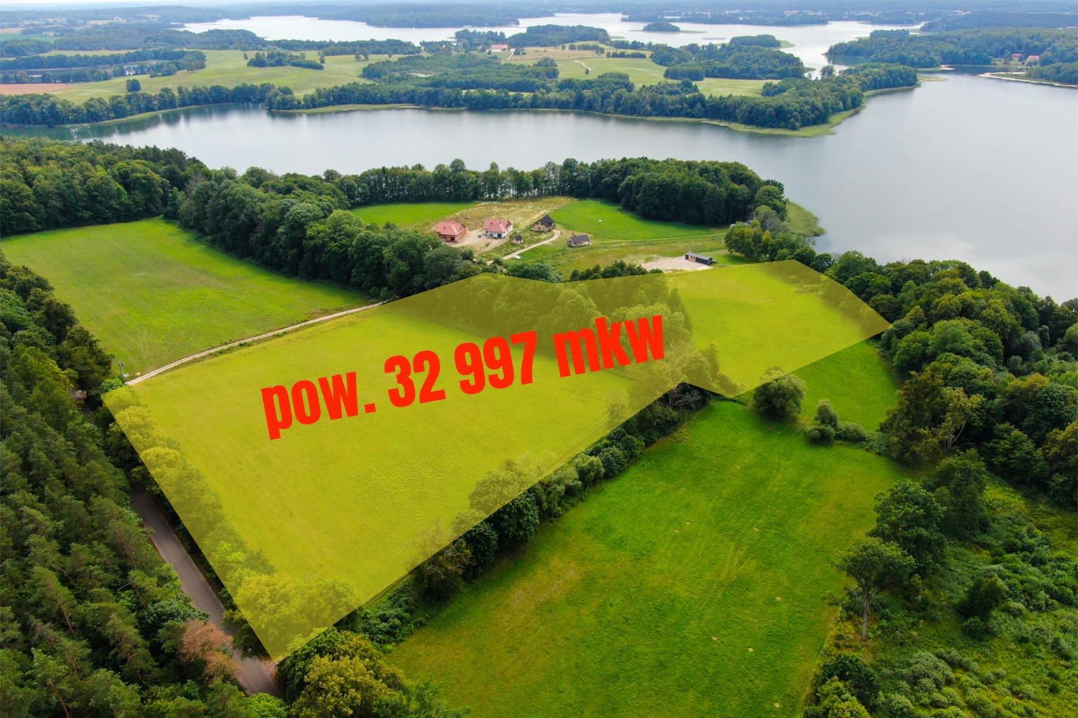 Działka 3,3 ha z własną linią brzegową j. Narie