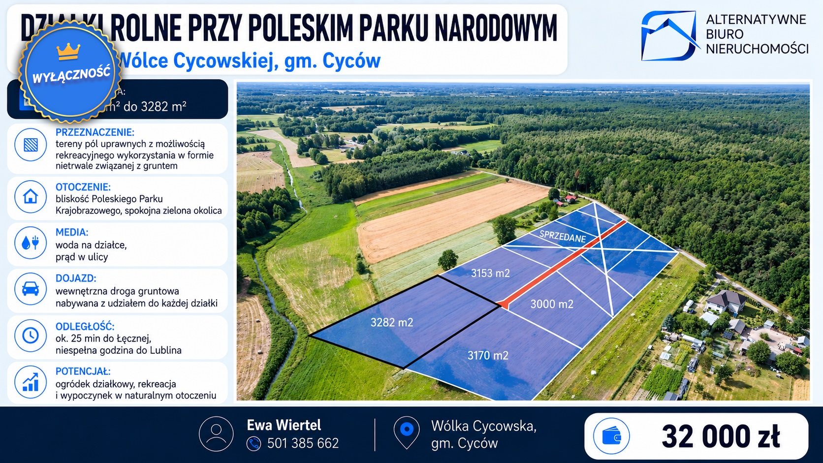 Działki rolne przy Poleskim Parku Narodowym