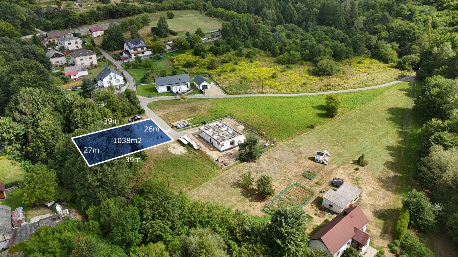 Działka budowlana 1 038 m², Ryczówek