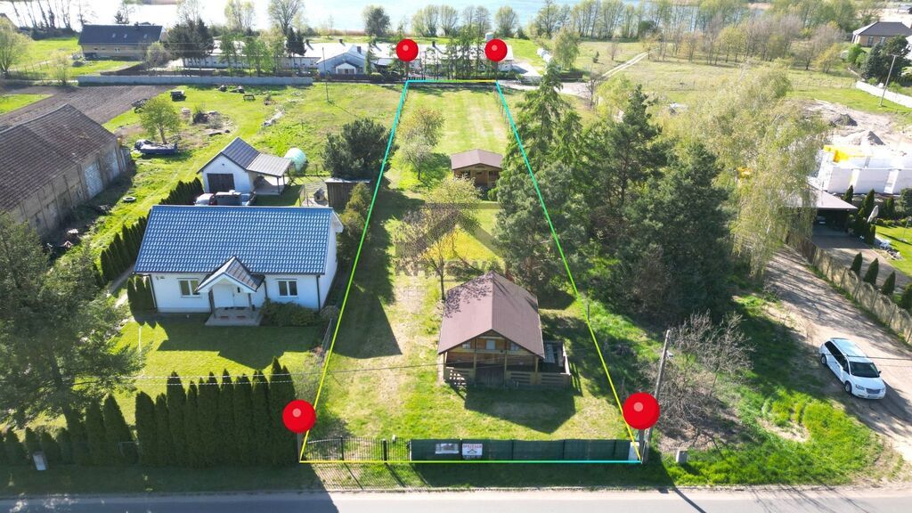 Uzbrojona działka z domkami przy jeziorze!2000 m2