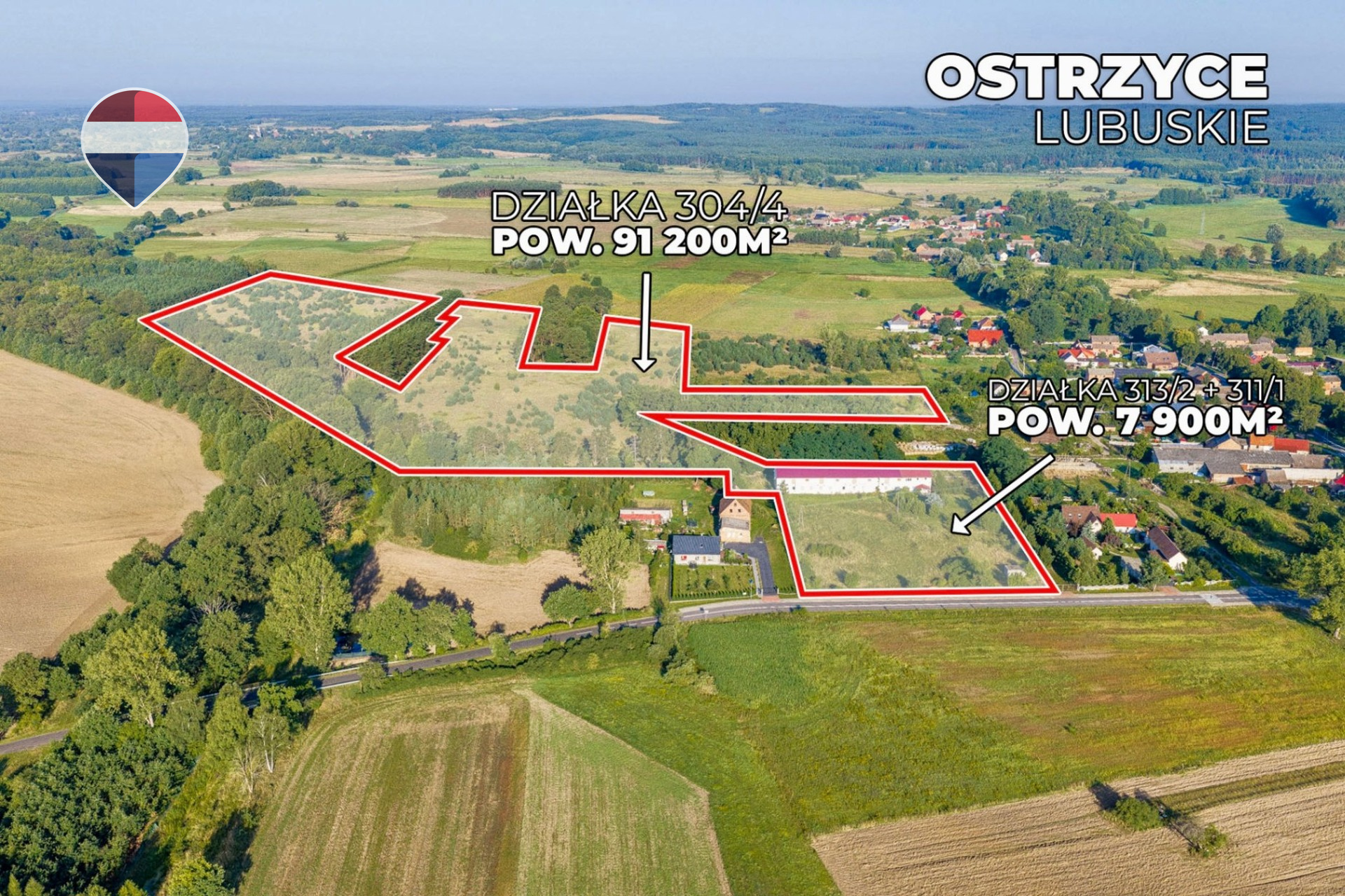 Działka 99.100 m² + budynek prod.-magazyn. + mieszkanie