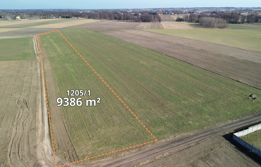Działka budowlana 9 386 m², Rzgów