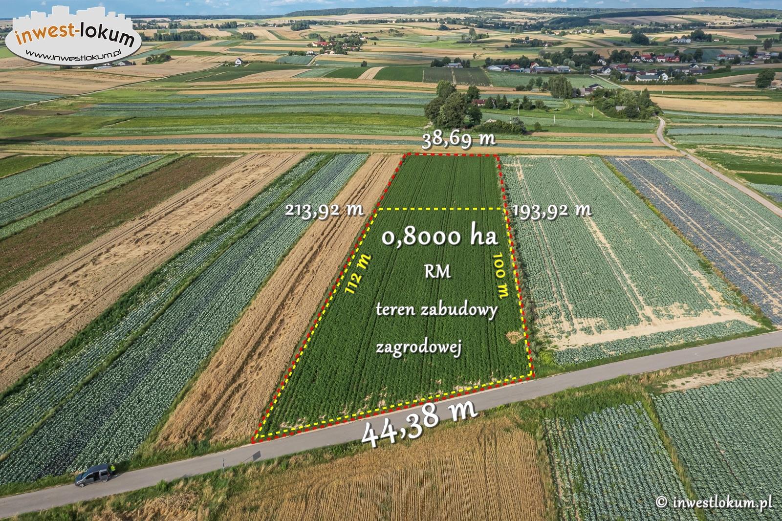 Działka budowlana i rolna 8 000 m², Tczyca
