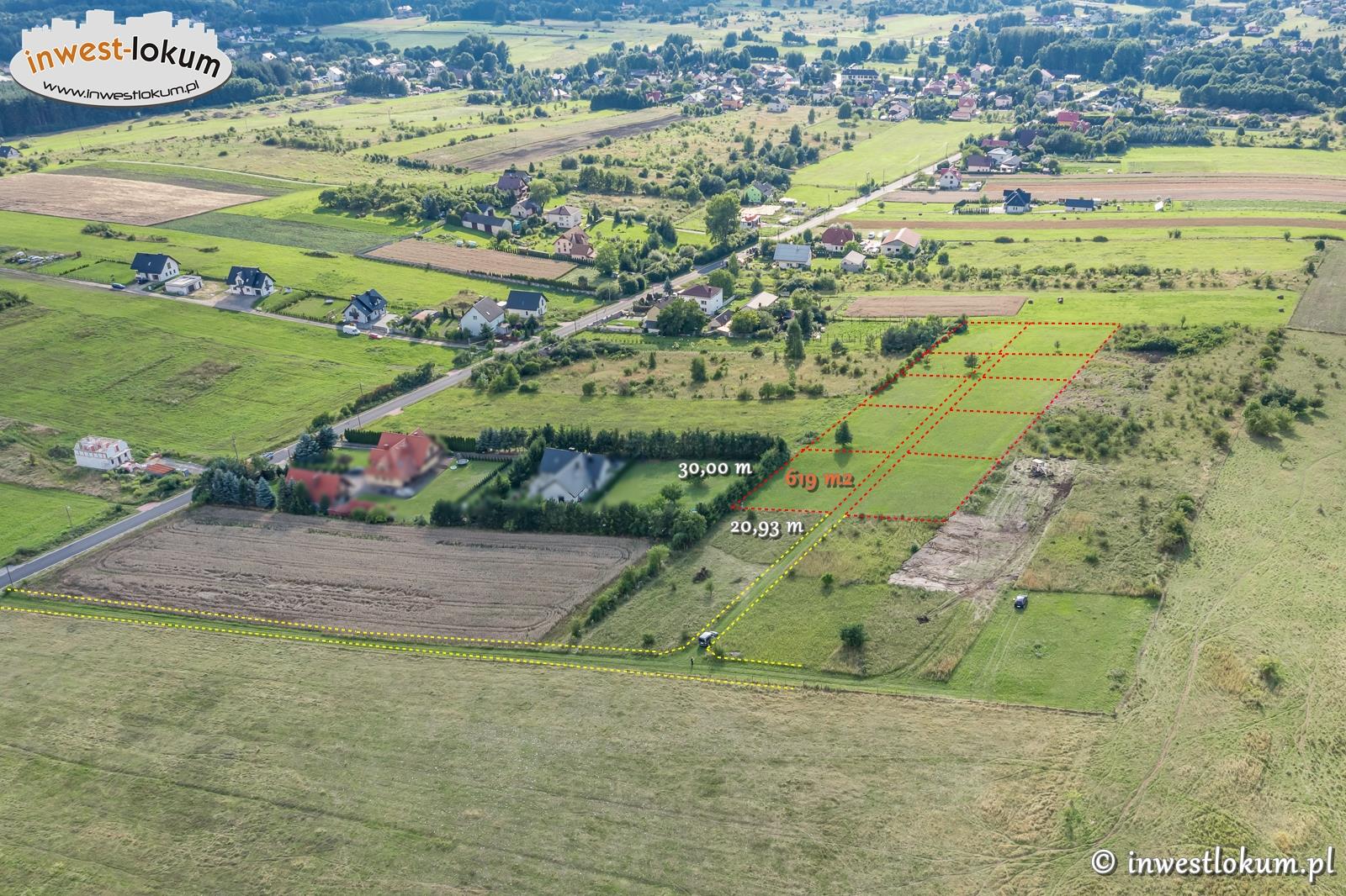 Działka budowlana 619 m², Ryczówek