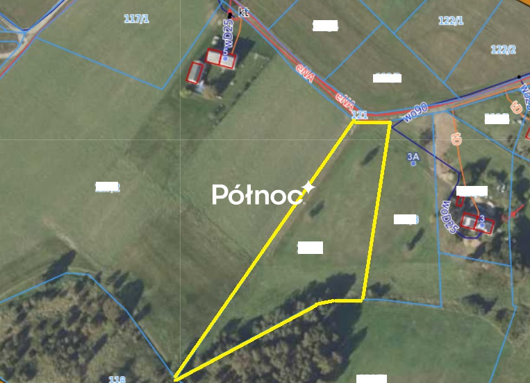 Działka budowlana 6 841 m², Wykroty