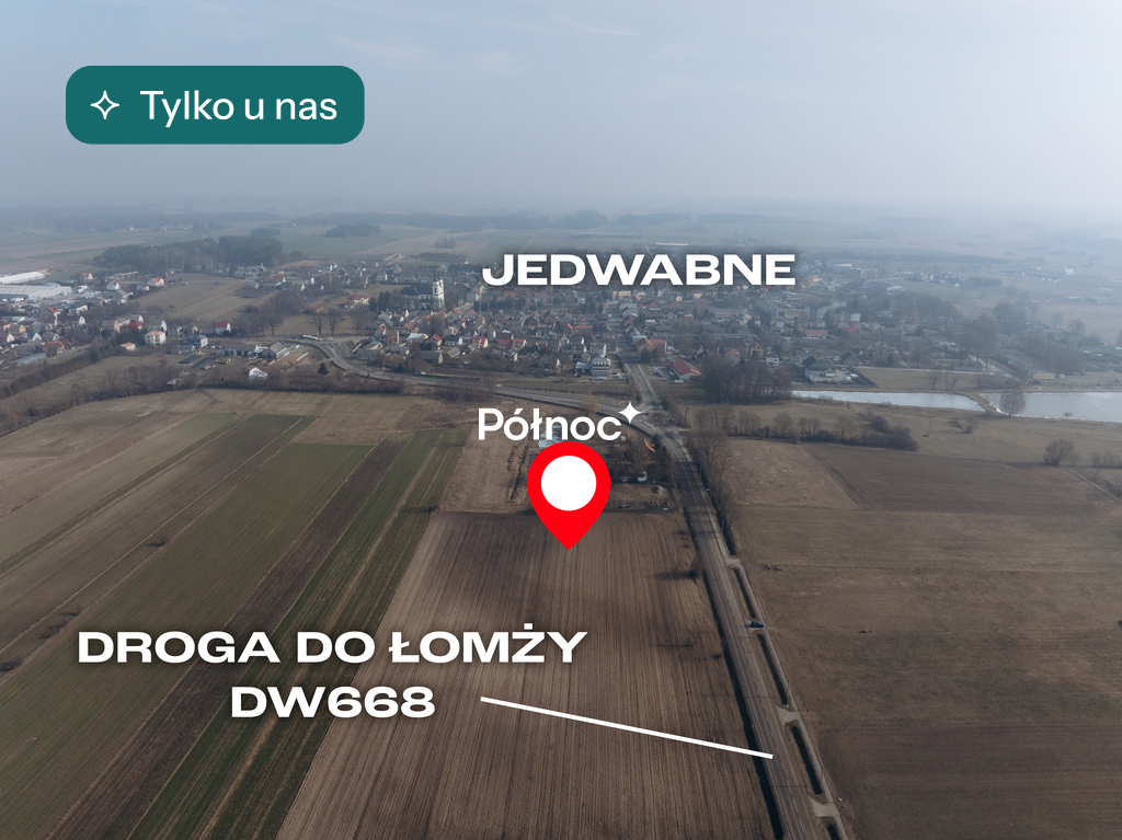 Duża działka w Jedwabnem idealna pod inwestycje!