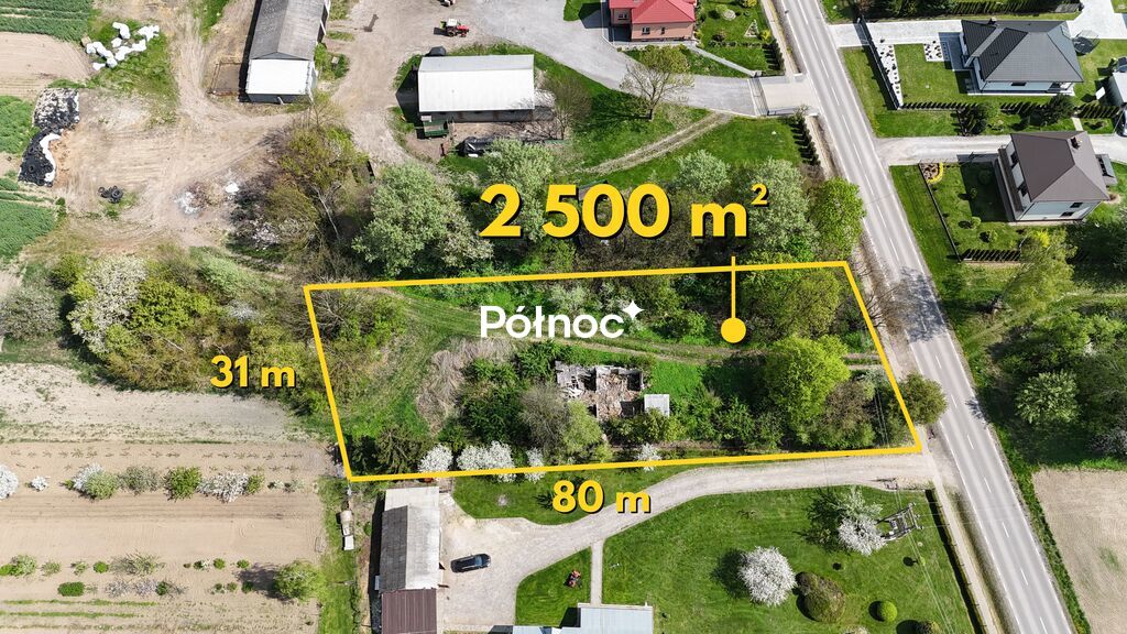 Działka 0,25 ha z mediami–cisza, zieleń, potencjał