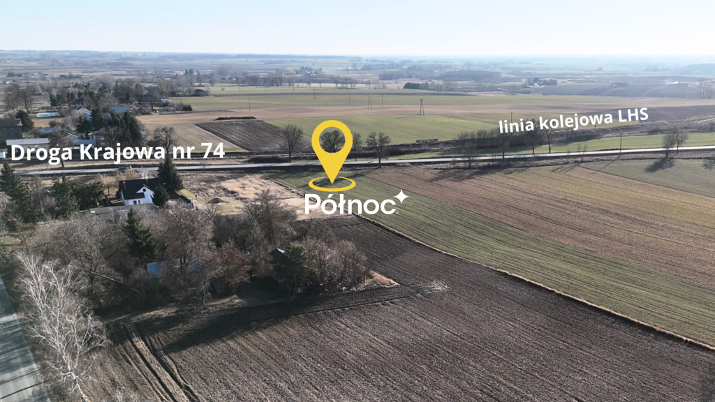 Działka komercyjna 0,30 ha przy DK74 – Alojzów