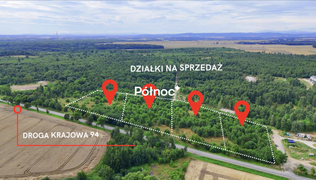 Działki usługowe przy DK94