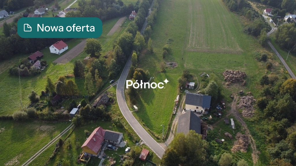Działka budowlana 1 000 m², Łomna