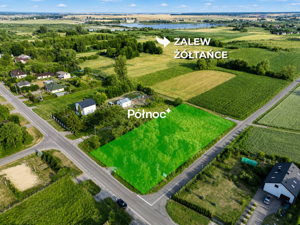 Działka budowlana o powierzchni 2400 m2- Żółtańce