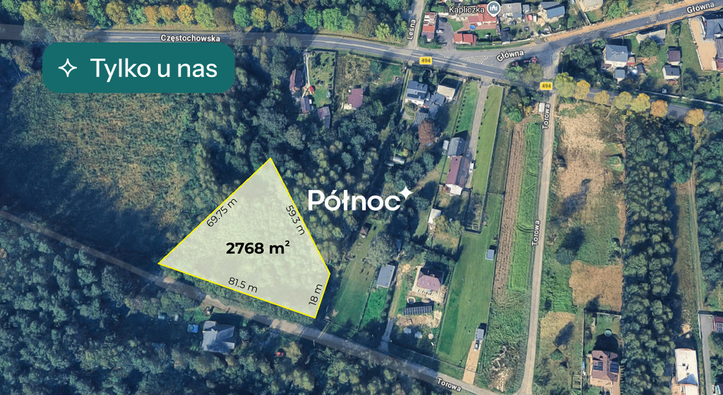 Działka budowlana 2 768 m², Kalej