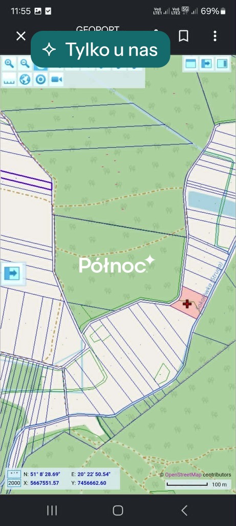 Działka na powiększenie areału. Wincentów.