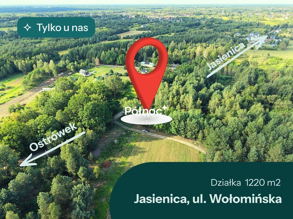 Działka budowlana 1 220 m², Jasienica