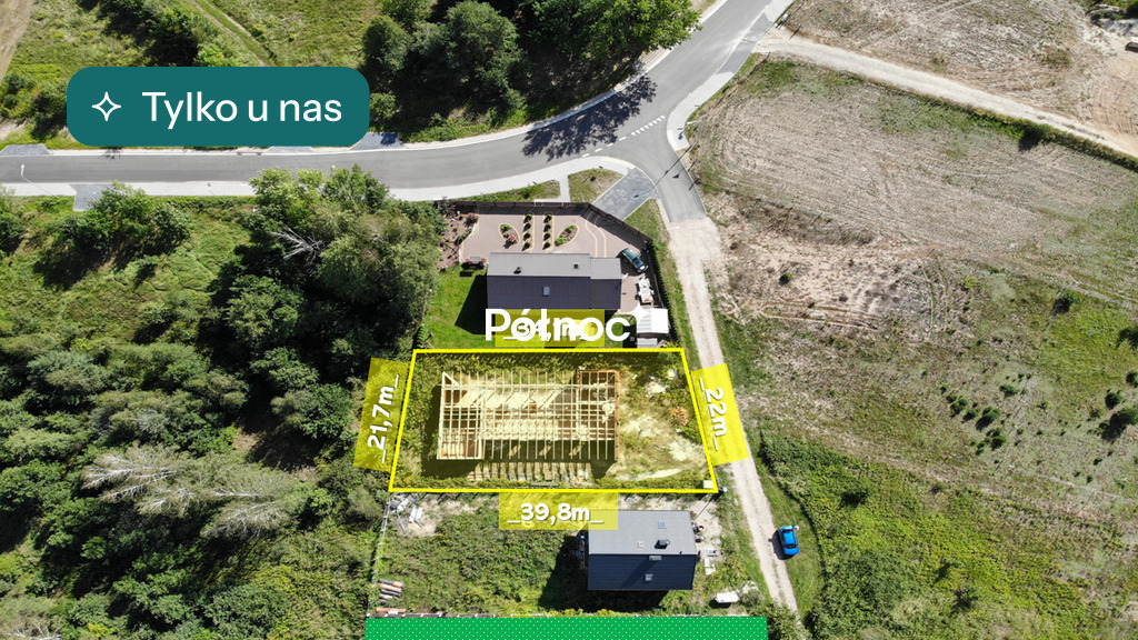 Działka z rozpoczętą budową domu | Kołaków