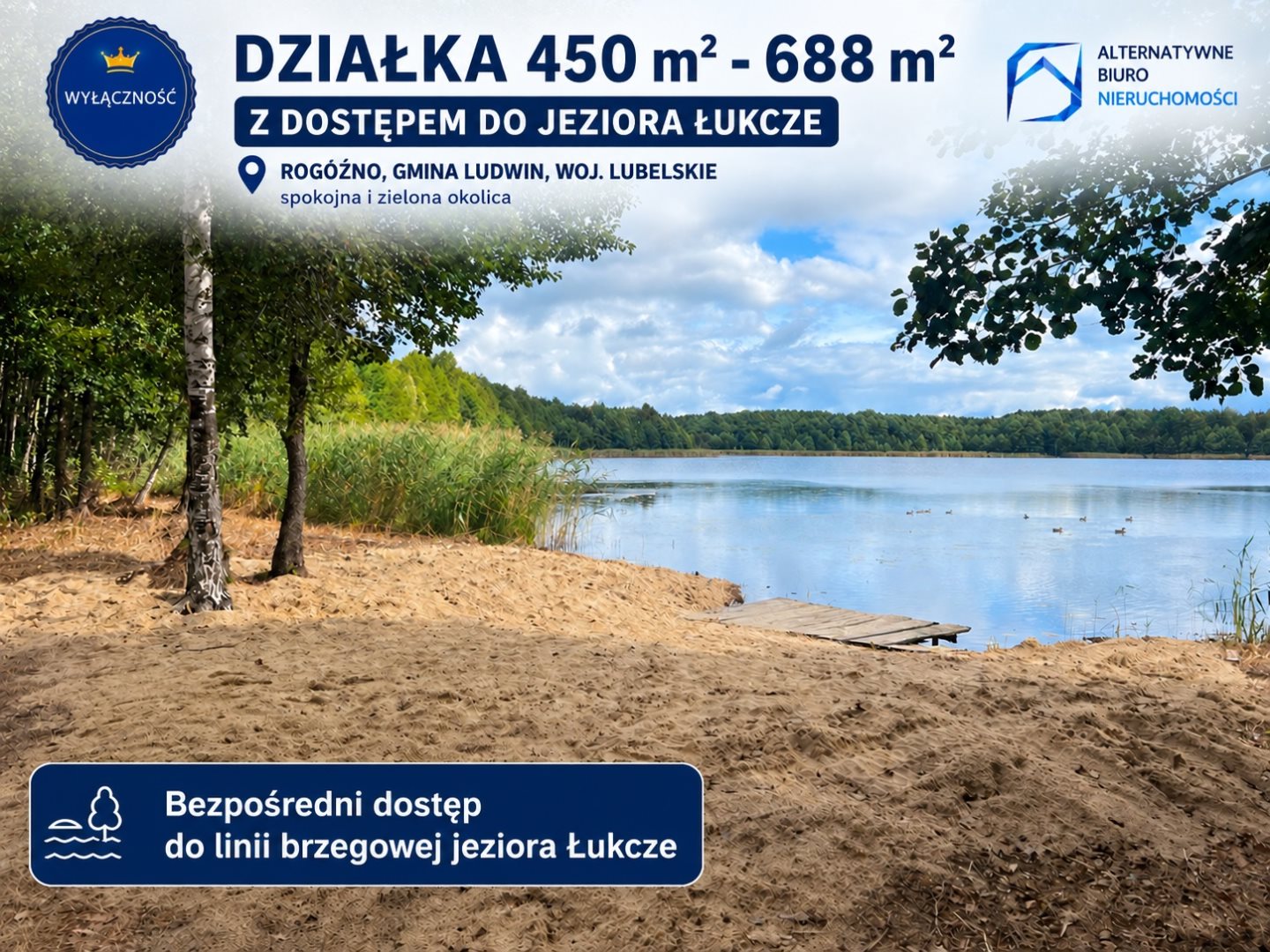 Działka z prywatną linią brzegową nad j. Łukcze