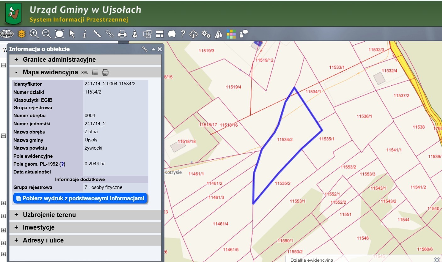 Działka rolna w Złatnej – 2944 m²