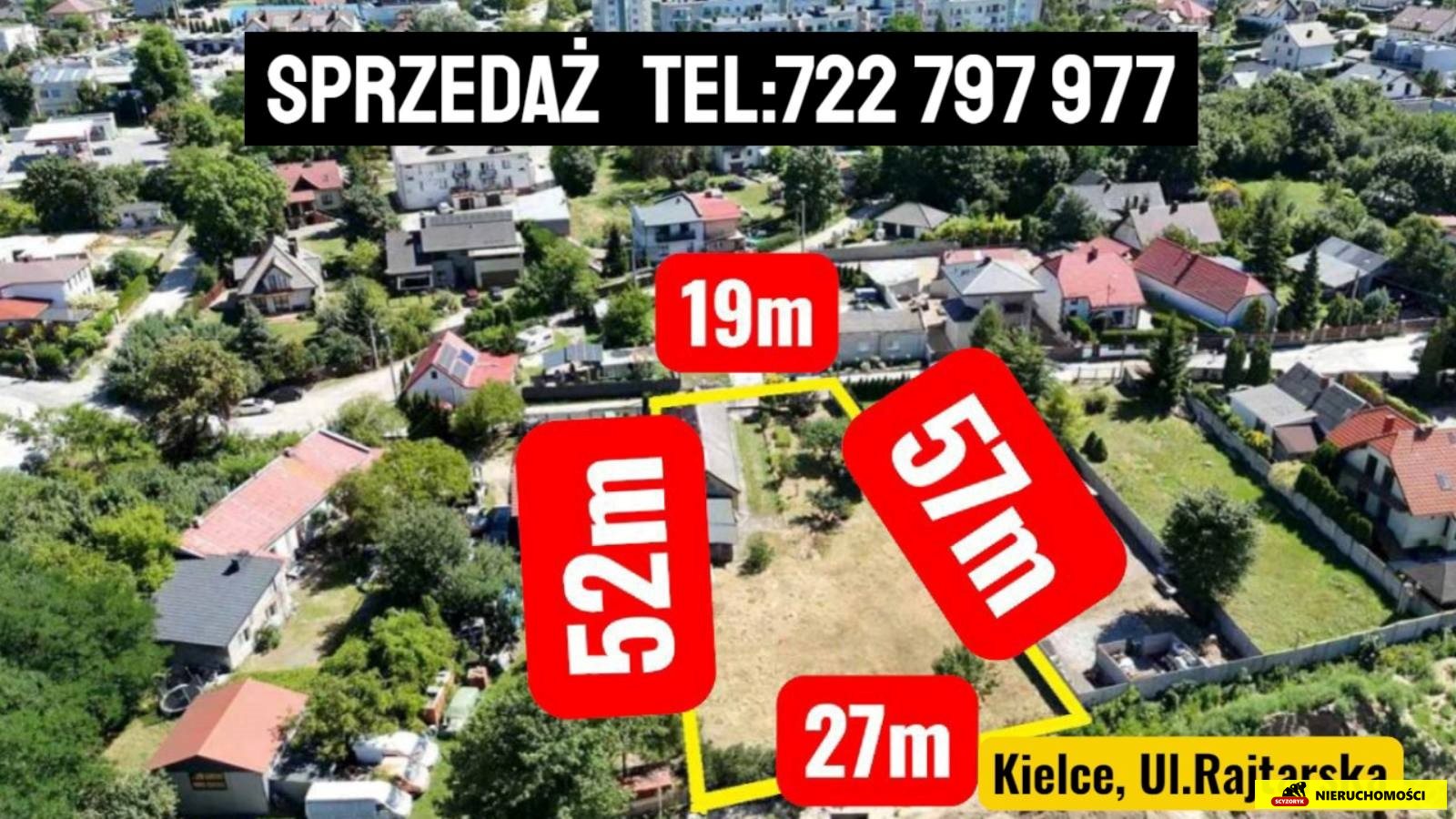 Działka budowlana 1247 m² na Baranówku, Kielce