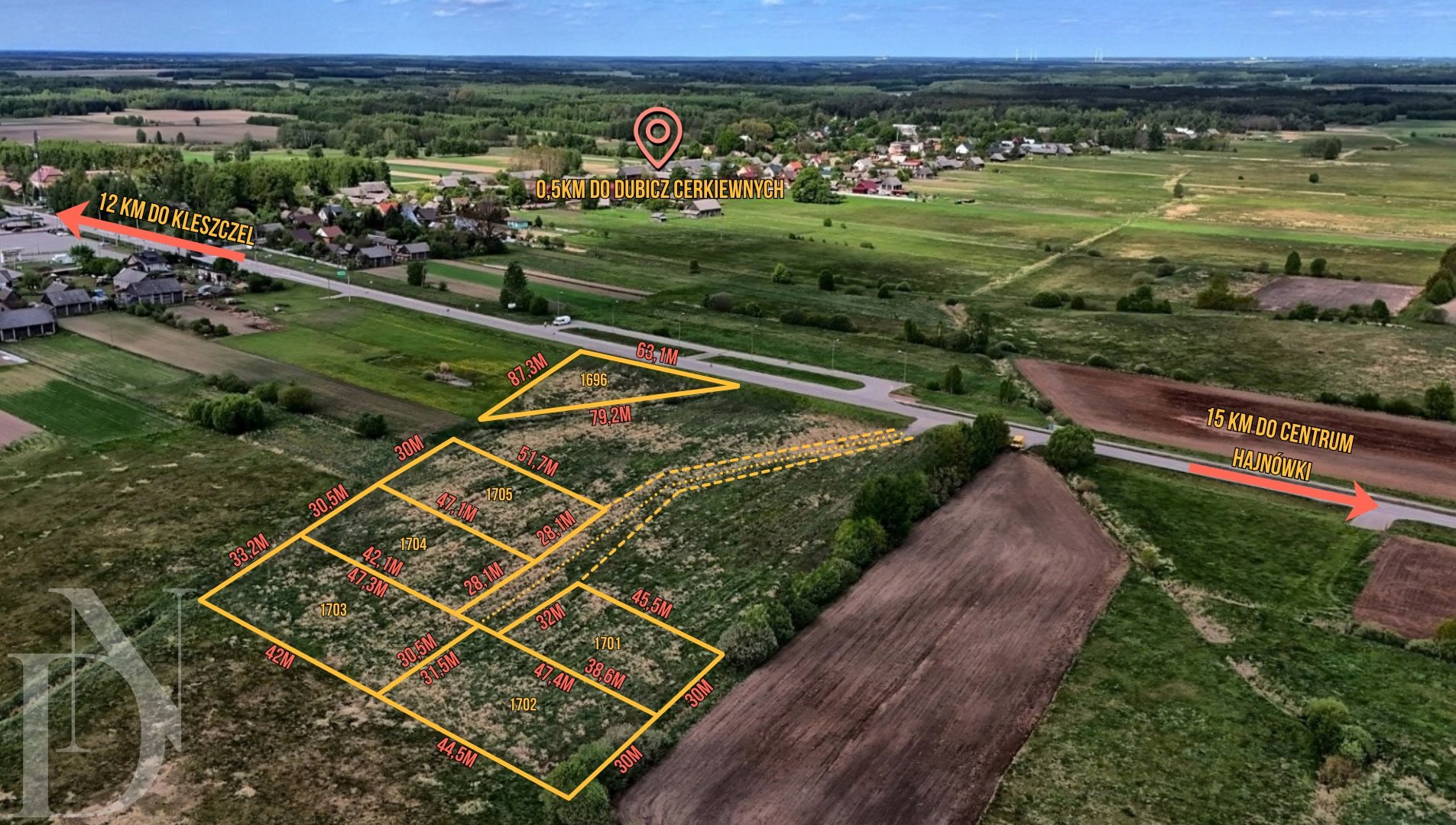 Dubicze Cerkiewne zabudowa jednorodzinna WZ DW685