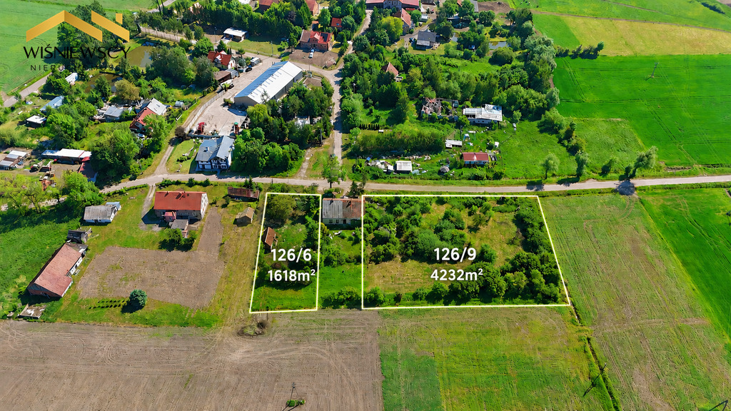 Działka 4232 m² ze stawem, Drużno