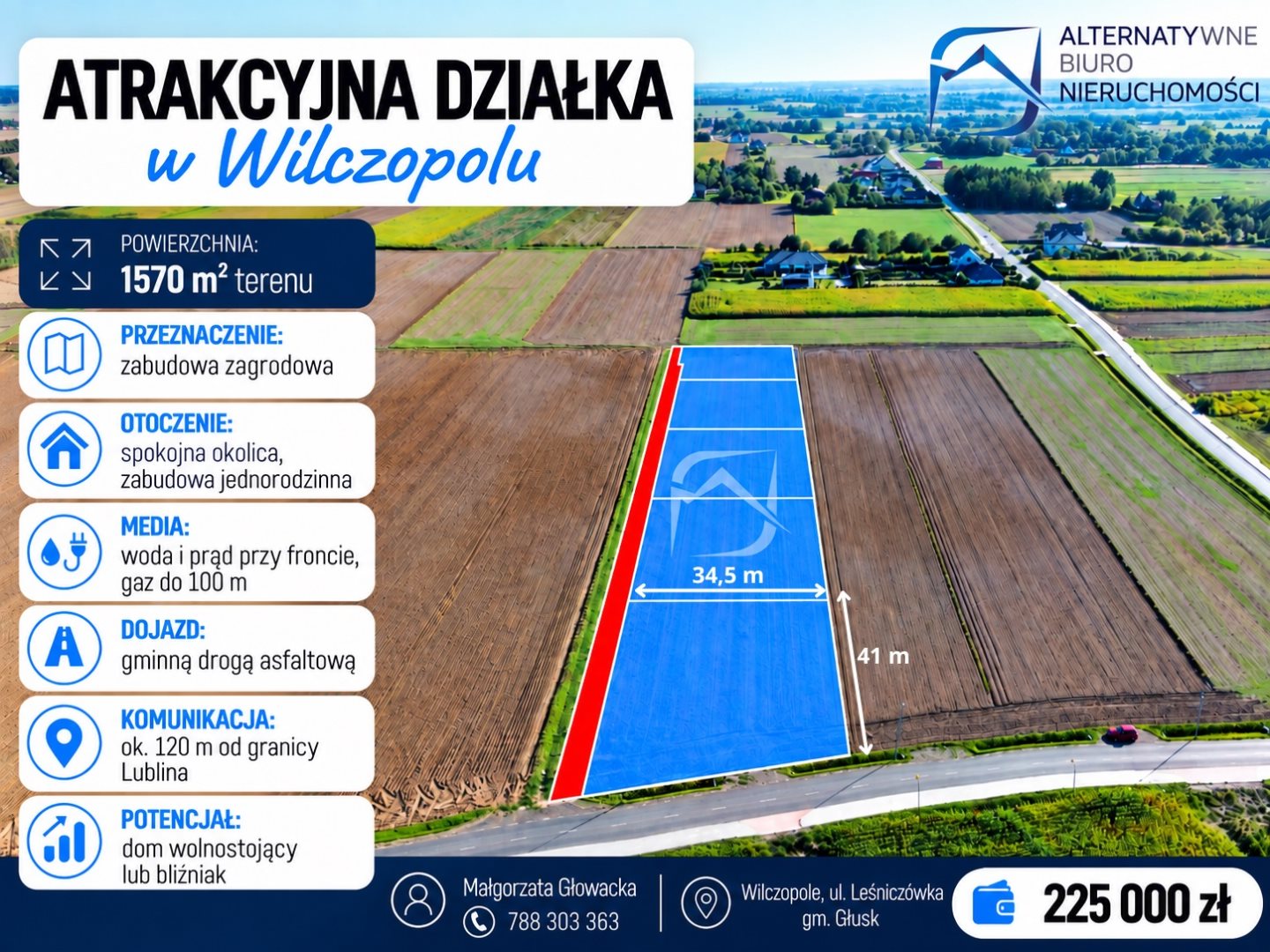 Wilczopole | działka 1570 m² przy granicy Lublina