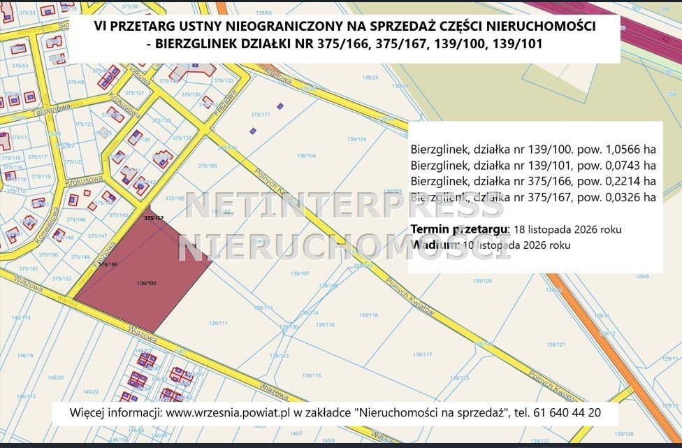 VI przetarg na sprzedaż terenu w Bierzglinku