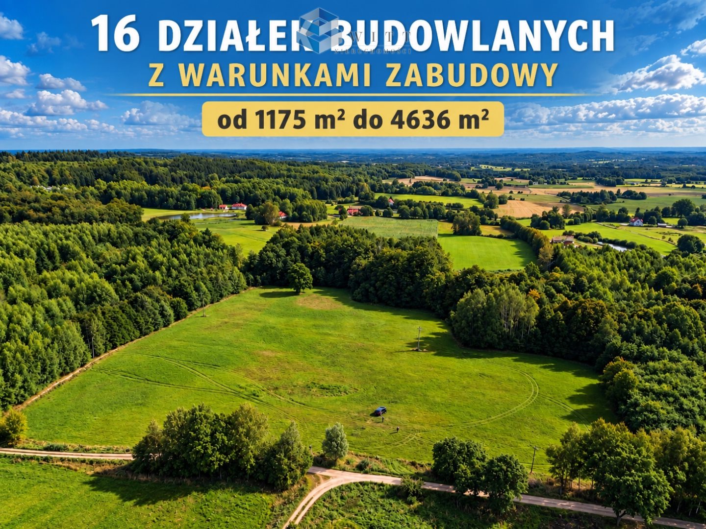 16 działek z WZ Jurki k. Morąga od 1175 m²