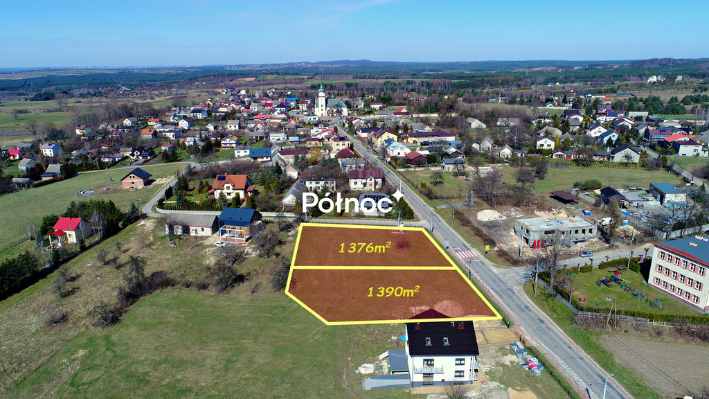 Działka budowlana 1 376 m², Przybynów