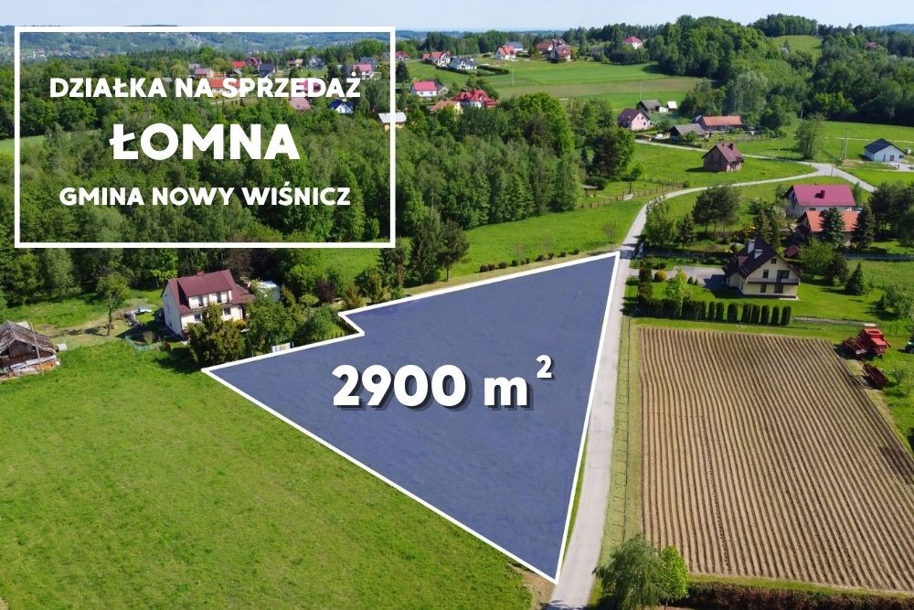 Działka budowlana 2 902 m², Łomna