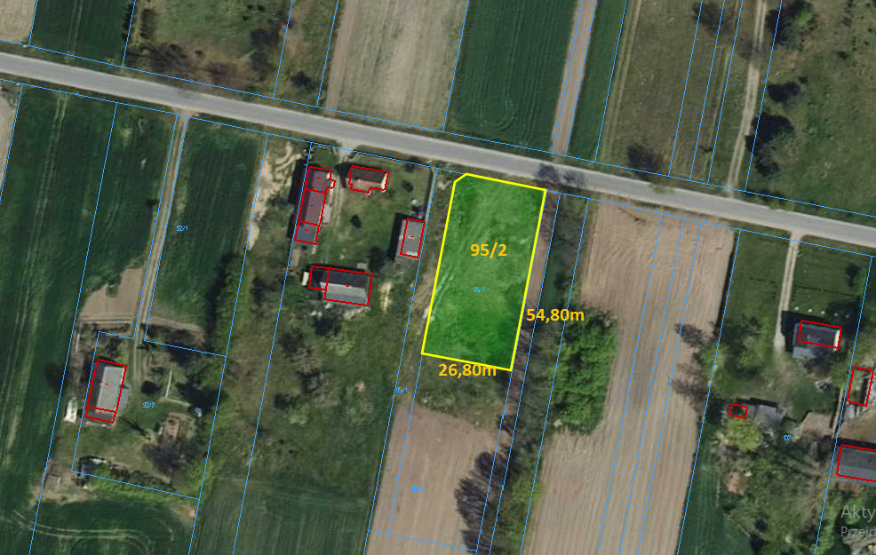 Działka budowlana 1 475 m², Wrzeszczewice