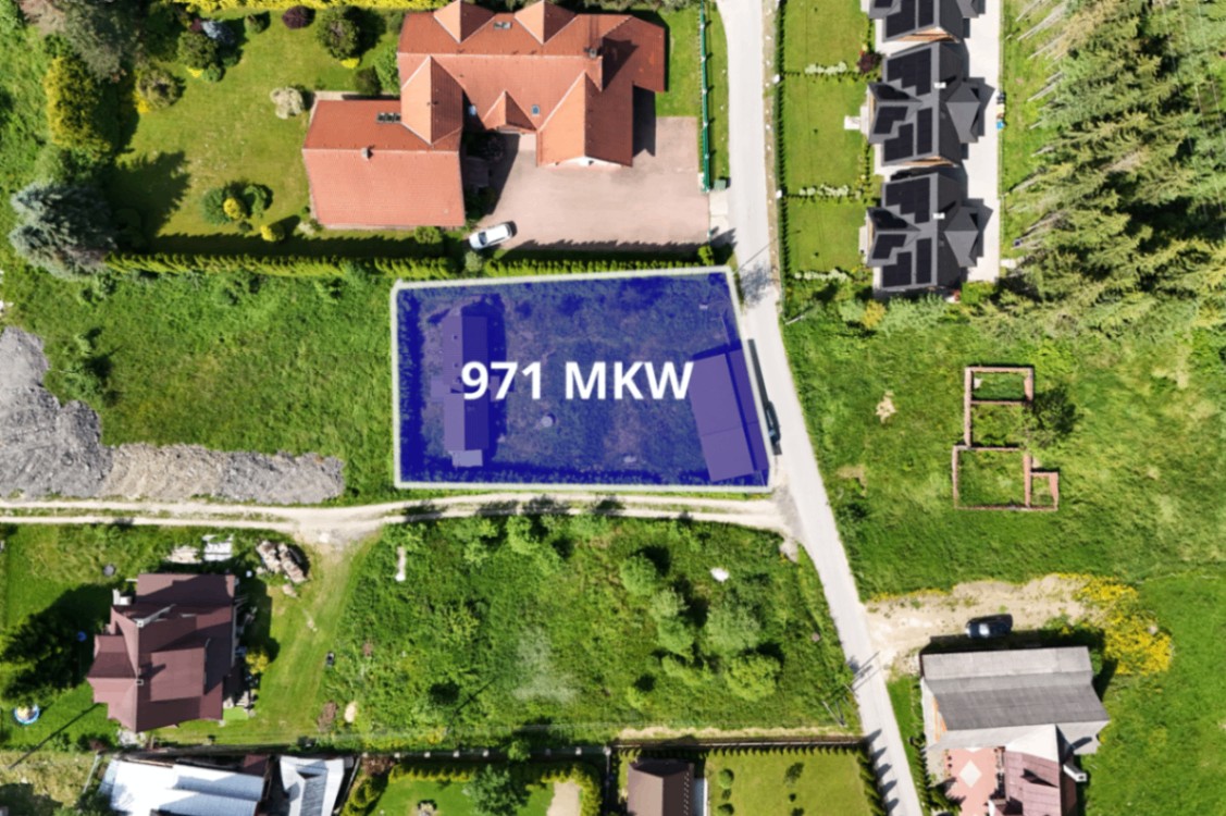 Działka budowlana 971 m², Poronin