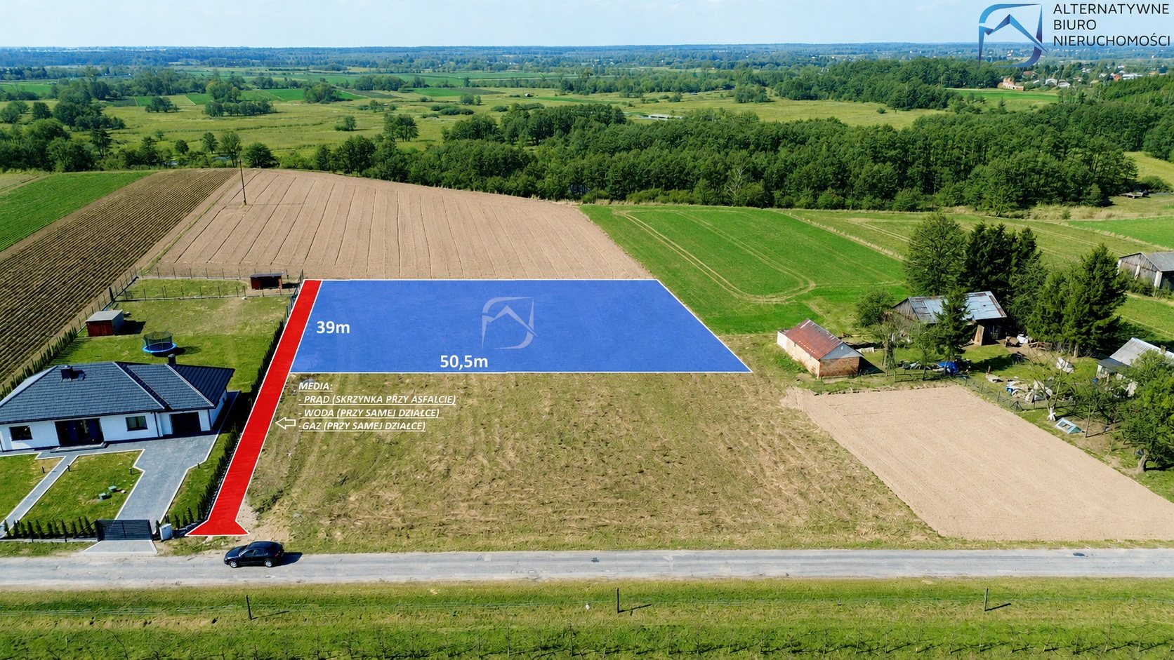 Działka budowlana 1 881 m², Zawieprzyce