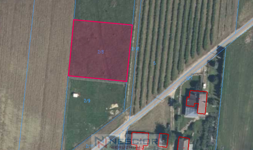 Działka budowlana 1 608 m², Grubale