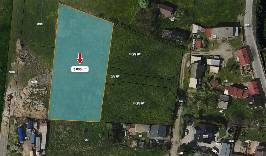 Działka budowlana 3 000 m², Parzęczew