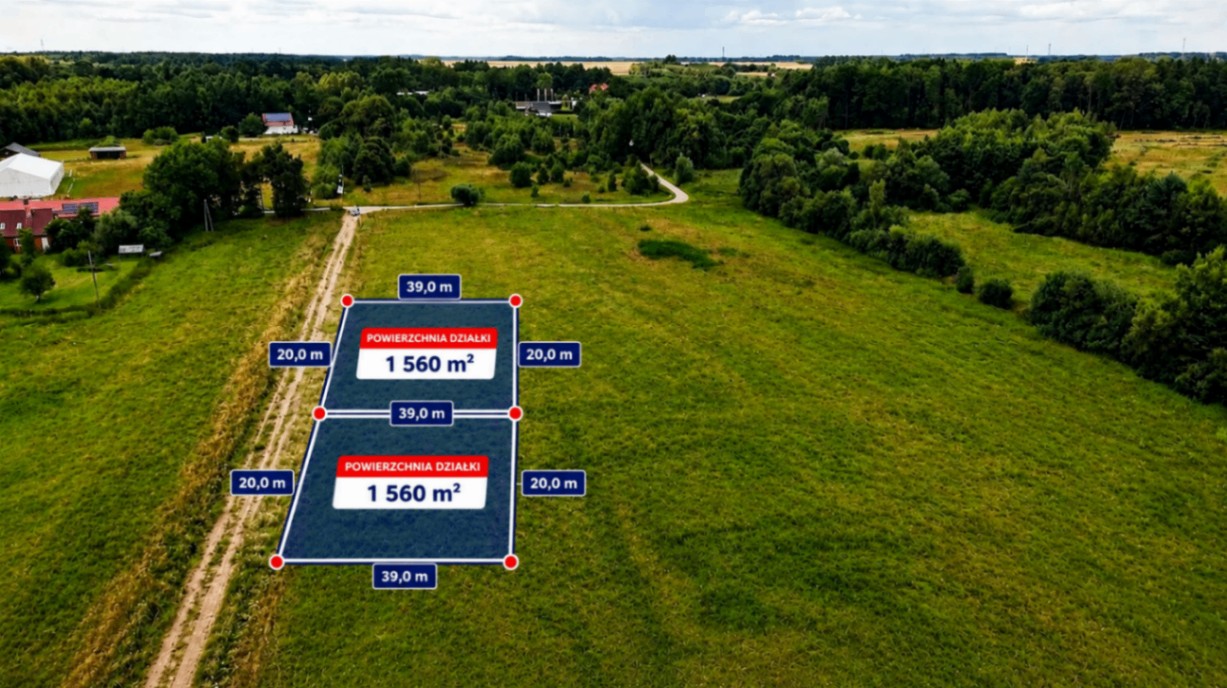 Działka budowlana 1560 m² | MPZP | Sycewice k. Słupska |