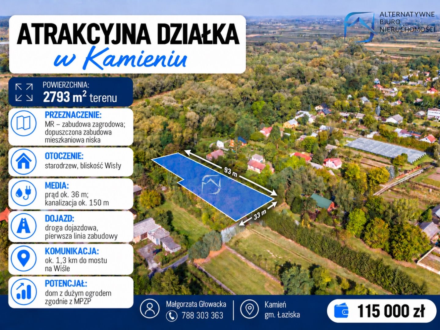 Działka budowlana i rolna 2 793 m², Kamień