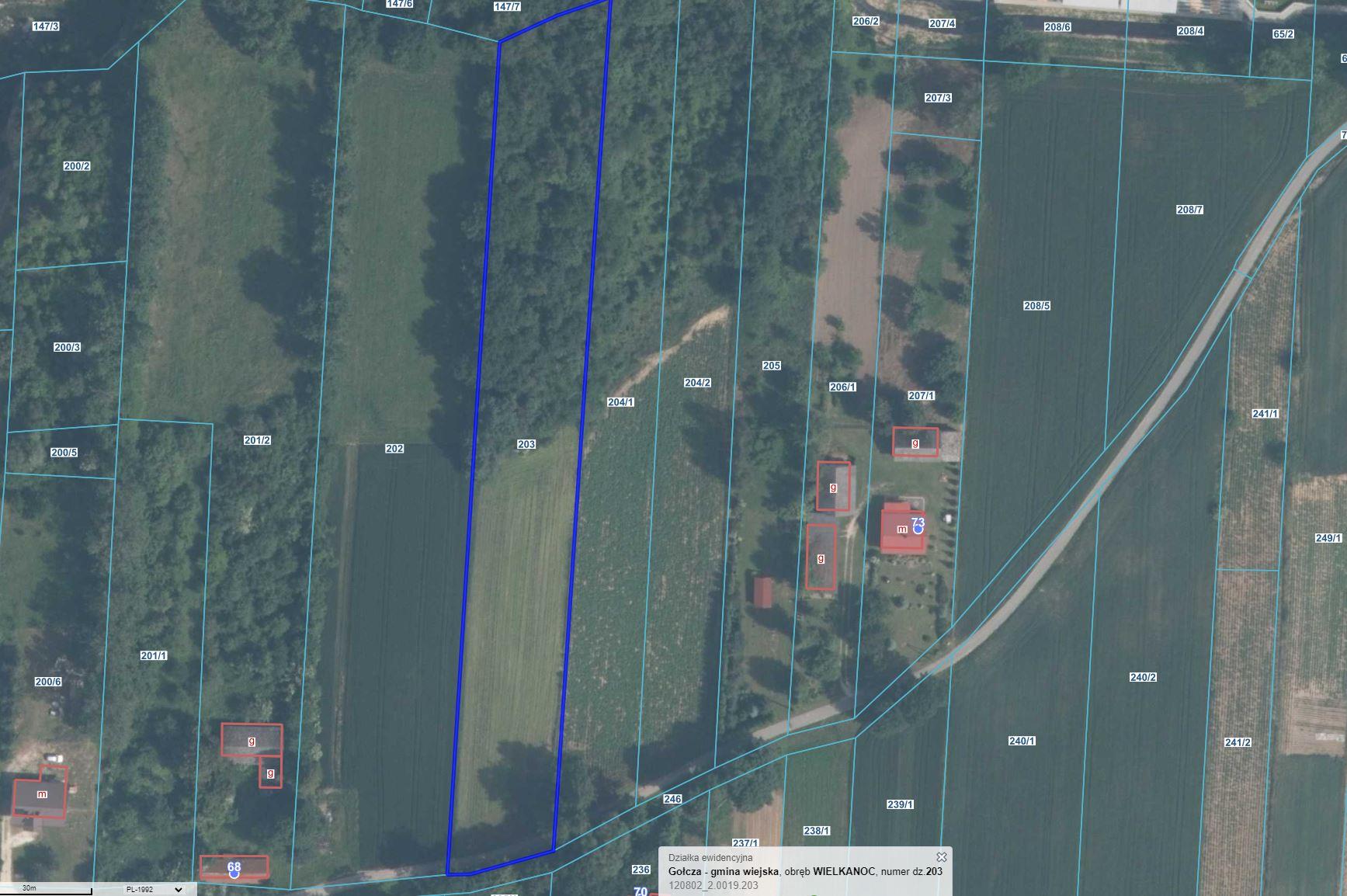 Działka budowlana 5 749 m², Wielkanoc