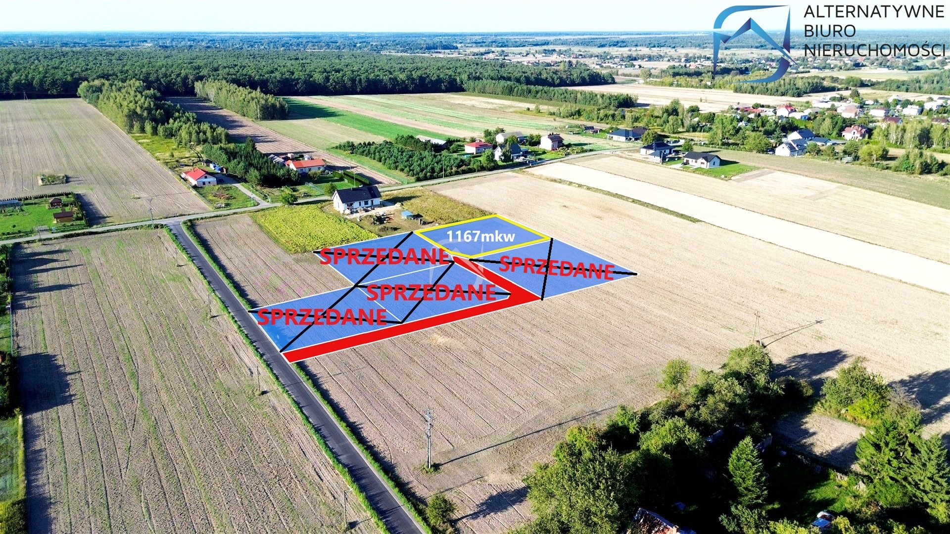 Działka budowlana 1 167 m², Jawidz
