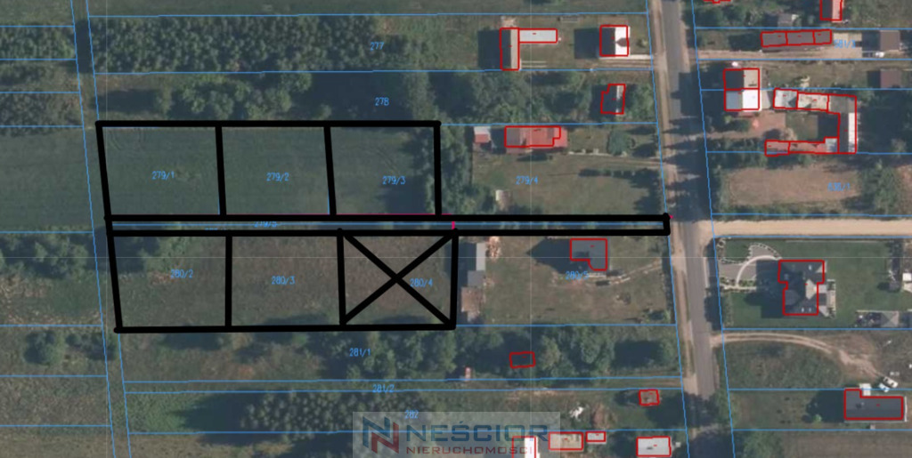 Działka budowlana 1 088 m², Przywory Duże