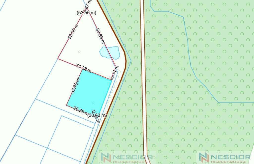 Działka budowlana 1 142 m², Nowe Osiny