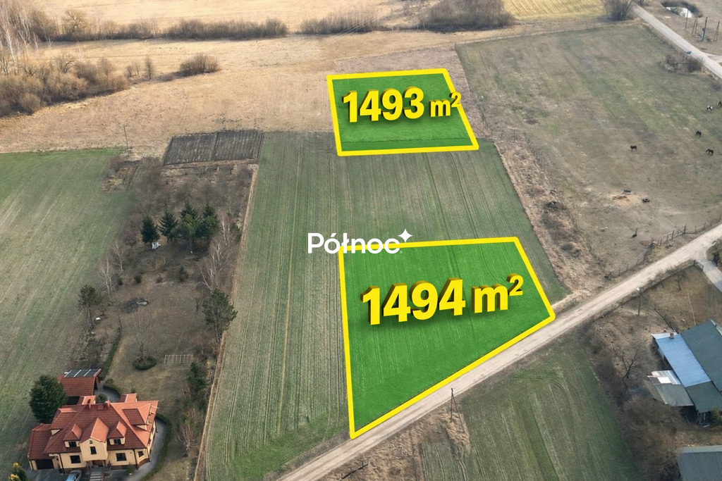 Działka budowlana 1 494 m², Woskrzenice Małe