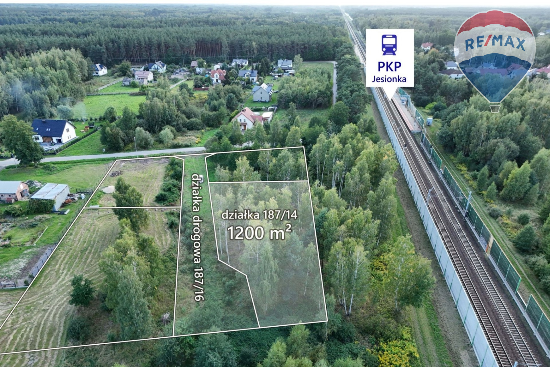 Działka budowlana 1 200 m², Jesionka